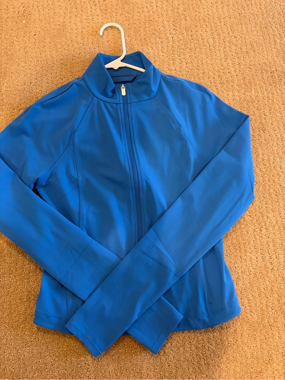 Athleta Bright Blue Full-Zip Bomber Jacket